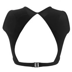 Hamade Activewear Eyelet High Neck Top - Black