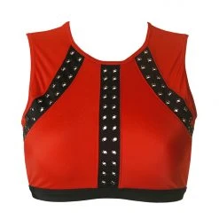 Hamade Activewear Eyelet High Neck Top - Scarlet/Black All Pole Wear 9 Hamade Activewear Eyelet High Neck Top - Scarlet/Black All Pole Wear