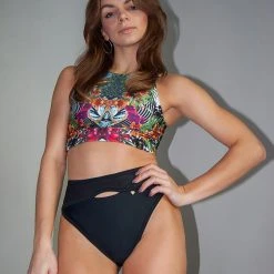 Tops Pole Addict Cross Back Top - Jungle