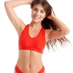 Bandurska Diane Bottoms- Ribbed Red All Pole Wear