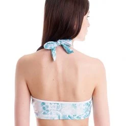 Hamade Activewear Halter Neck Top - Aqua Snake
