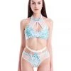 All Pole Wear Hamade Activewear Strappy High Waisted Bottoms - Aqua Snake