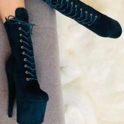 Hella Heels BabyDoll 7inch Boots - Teal