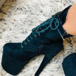 Hella Heels BabyDoll 8inch Boots - Teal