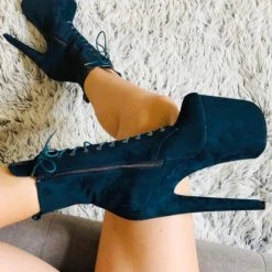 Hella Heels BabyDoll 8inch Boots - Teal