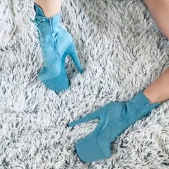 Hella Heels BabyDoll 8inch Boots - Baby Blue Shoes