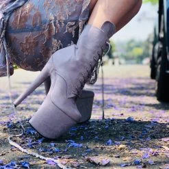 Hella Heels BabyDoll 8inch Boots - Lilac Mink 13 Hella Heels BabyDoll 8inch Boots - Lilac Mink