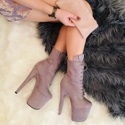 Hella Heels BabyDoll 8inch Boots - Lilac Mink 17 Hella Heels BabyDoll 8inch Boots - Lilac Mink