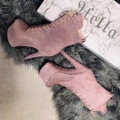 Hella Heels BabyDoll 7inch Boots - Lilac Mink 6 Hella Heels BabyDoll 7inch Boots - Lilac Mink