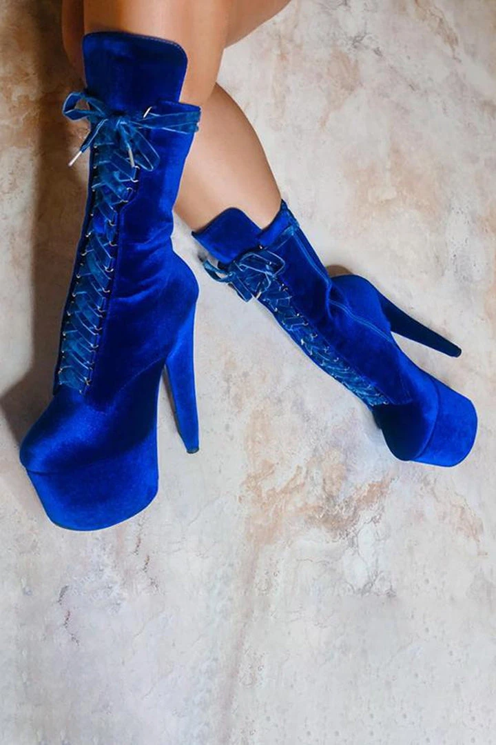 Shoes Hella Heels BabyDoll Velvet 7inch Boots - King Pin 2 Shoes Hella Heels BabyDoll Velvet 7inch Boots - King Pin