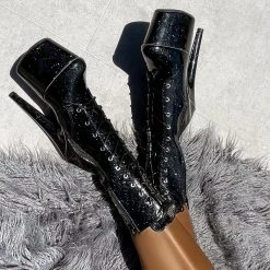 Hella Heels The Glitterati 7inch Boots - Sin City Back In Stock