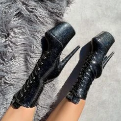 Hella Heels The Glitterati 8inch Boots - Sin City Back In Stock