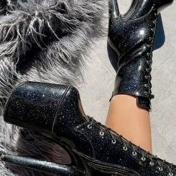 Hella Heels The Glitterati 8inch Boots - Sin City Back In Stock