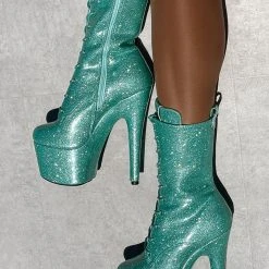 Hella Heels The Glitterati 7inch Boots - Baby Blues Shoes