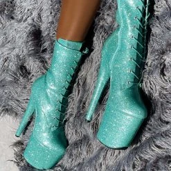 Hella Heels The Glitterati 8inch Boots - Baby Blues Shoes