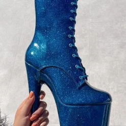 Hella Heels The Glitterati 8inch Boots - Skinny Dippin'