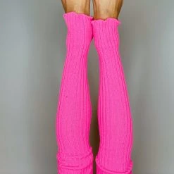 Pole Junkie Thigh High Legwarmers - Neon Pink Accessories