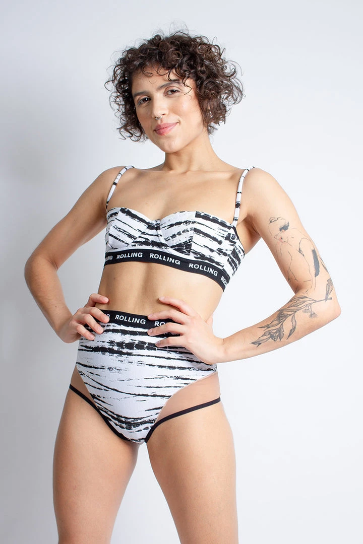 Rolling Alpha Balconette Top - Zebra 1 Rolling Alpha Balconette Top - Zebra