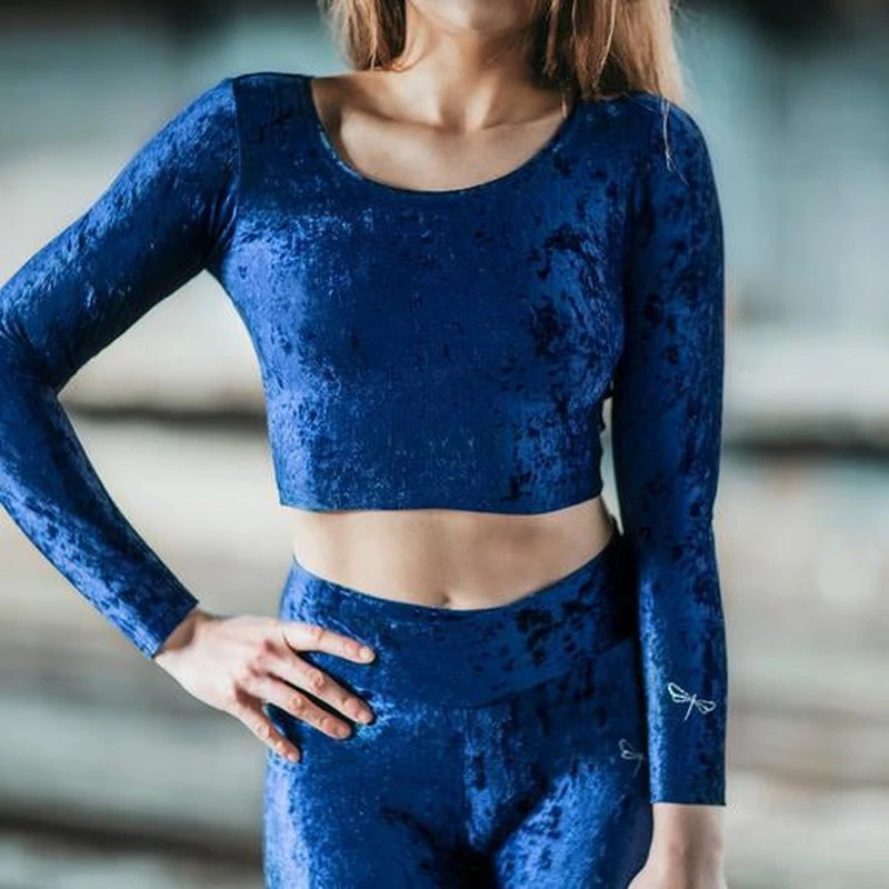 Dragonfly Pavi Crop Top - Velvet Blue 3 Dragonfly Pavi Crop Top - Velvet Blue