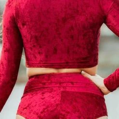 Dragonfly Pavi Crop Top - Velvet Red All Pole Wear