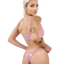Naughty Thoughts Sinner Vinyl Thong Bottoms - Pink All Pole Wear