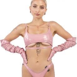 Naughty Thoughts Sinner Vinyl Thong Bottoms - Pink All Pole Wear