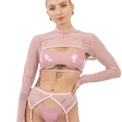 All Pole Wear Naughty Thoughts Sinner Vinyl Underboob Top - Pink 10 All Pole Wear Naughty Thoughts Sinner Vinyl Underboob Top - Pink