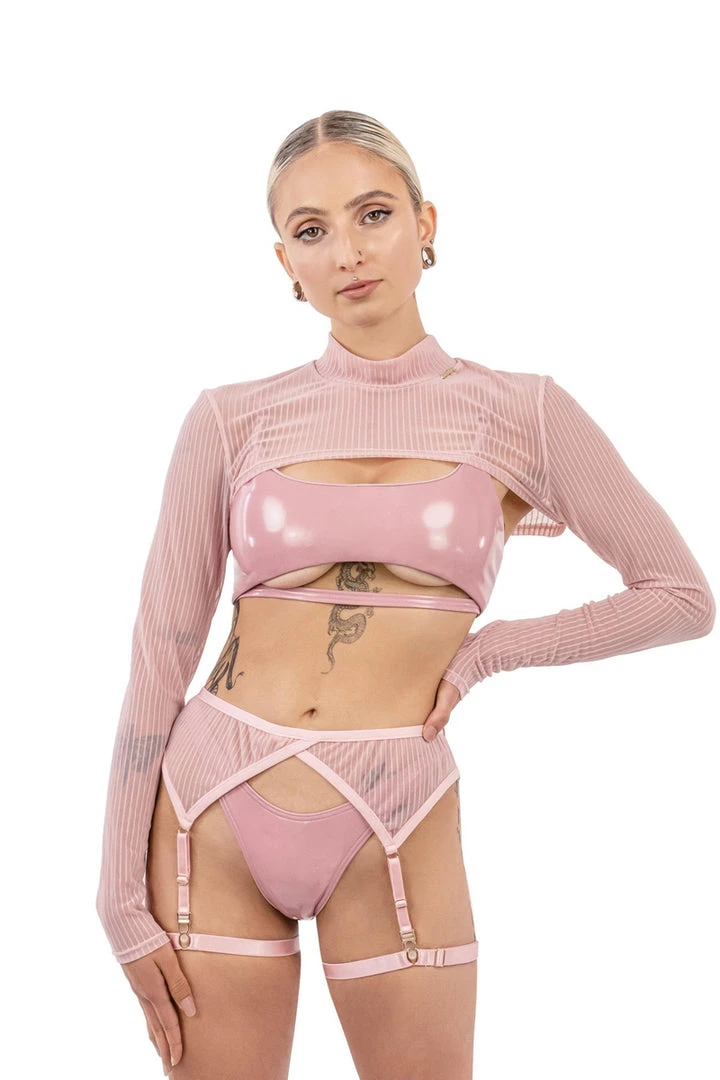 All Pole Wear Naughty Thoughts Sinner Vinyl Underboob Top - Pink 5 All Pole Wear Naughty Thoughts Sinner Vinyl Underboob Top - Pink