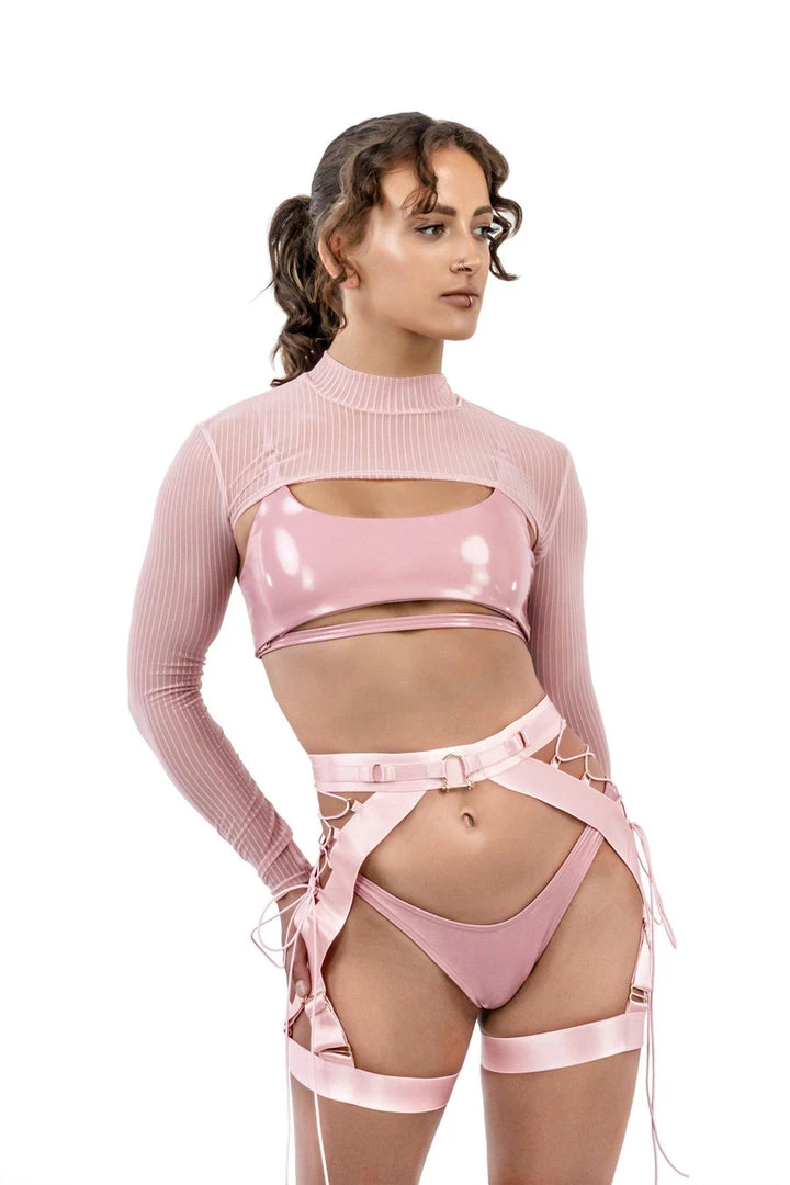 Naughty Thoughts XXX Rated Suspender - Pink 2 Naughty Thoughts XXX Rated Suspender - Pink