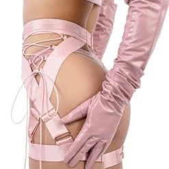 Naughty Thoughts Sinner Vinyl Opera Gloves - Pink