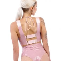 Naughty Thoughts Sinner Vinyl High Waist Shorts - Pink All Pole Wear