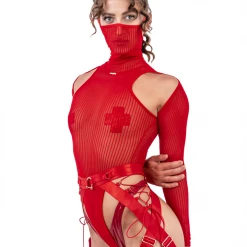 Plus Size Pole Wear Naughty Thoughts XXX Rated Suspender - Red 9 Plus Size Pole Wear Naughty Thoughts XXX Rated Suspender - Red