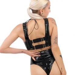 Naughty Thoughts Sinner Vinyl OO Top - Black All Pole Wear