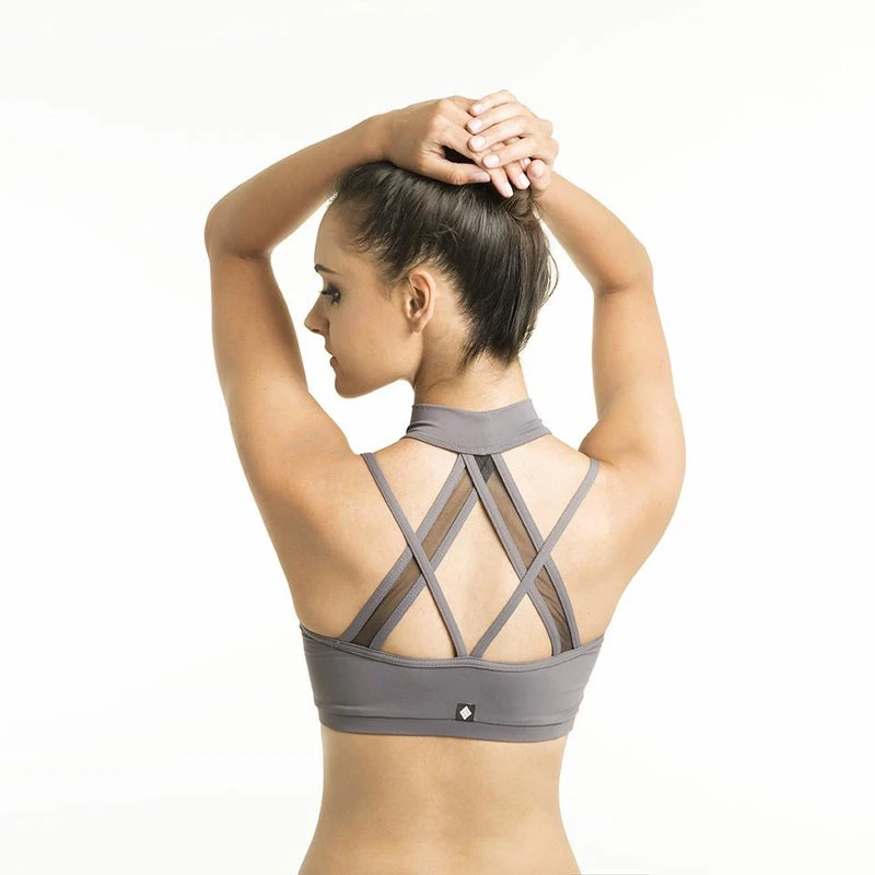 Poledancerka X Back Top - Grey 1 Poledancerka X Back Top - Grey