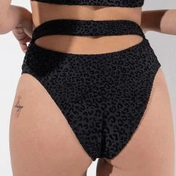 RAD Bahari Leopard Bottoms - Black Glitter Shorts