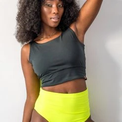 Pole Addict Basic Straps Garter Shorts - Neon Yellow