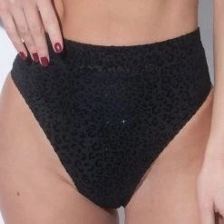 RAD Bahari Leopard Bottoms - Black Glitter Shorts
