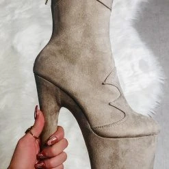 Hella Heels Ride 'em 8inch Boots - Dusky Shoes