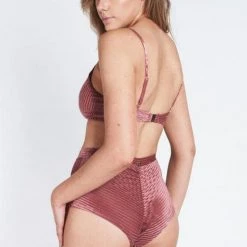 All Pole Wear Lunalae Lana Top - Dusty Rose Velvet