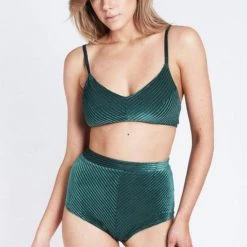All Pole Wear Lunalae Lana High Waist Shorts - Emerald Velvet 14 All Pole Wear Lunalae Lana High Waist Shorts - Emerald Velvet