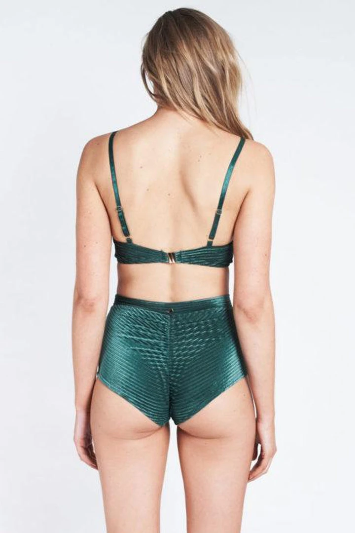 All Pole Wear Lunalae Lana High Waist Shorts - Emerald Velvet 7 All Pole Wear Lunalae Lana High Waist Shorts - Emerald Velvet