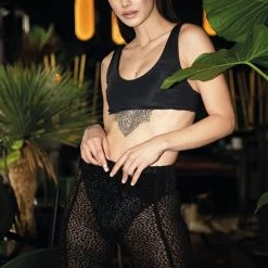 Paradise Chick Sirène Leopard Biker Shorts - Black Back In Stock