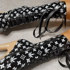 Hella Heels Branded 8inch Boots - Black/Sand Shoes 14 Hella Heels Branded 8inch Boots - Black/Sand Shoes