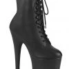 Pleaser USA Flamingo-1020LWR 8inch Real Leather Boots - Matte Black Shoes