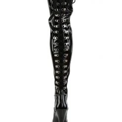 Pleaser USA Flamingo-3063 8inch Thigh High Pleaser Boots - Patent Black Shoes 7 Pleaser USA Flamingo-3063 8inch Thigh High Pleaser Boots - Patent Black Shoes