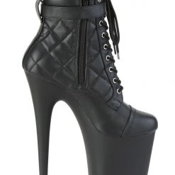 Pleaser USA Flamingo-800 8inch Pleaser Boots - Matte Black Shoes