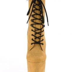 Shoes Pleaser USA Flamingo-1020FS Faux Suede 8inch Pleaser Boots - Mustard