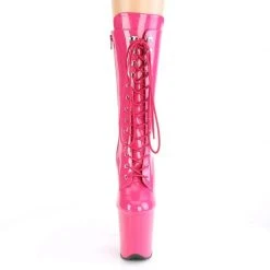 Shoes Pleaser USA Flamingo-1050 8inch Pleaser Boots - Patent Hot Pink