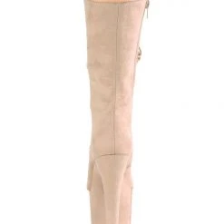 Pleaser USA Flamingo-1050FS Faux Suede 8inch Pleaser Boots - Beige 8 Pleaser USA Flamingo-1050FS Faux Suede 8inch Pleaser Boots - Beige