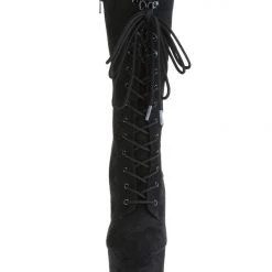 Pleaser USA Flamingo-1050FS Faux Suede 8inch Pleaser Boots - Black
